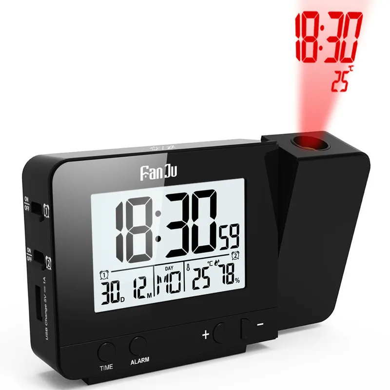 

Projection Clock Desk Table Led Digital Snooze Alarm Backlight Projector Clock With Time Temperature Projection