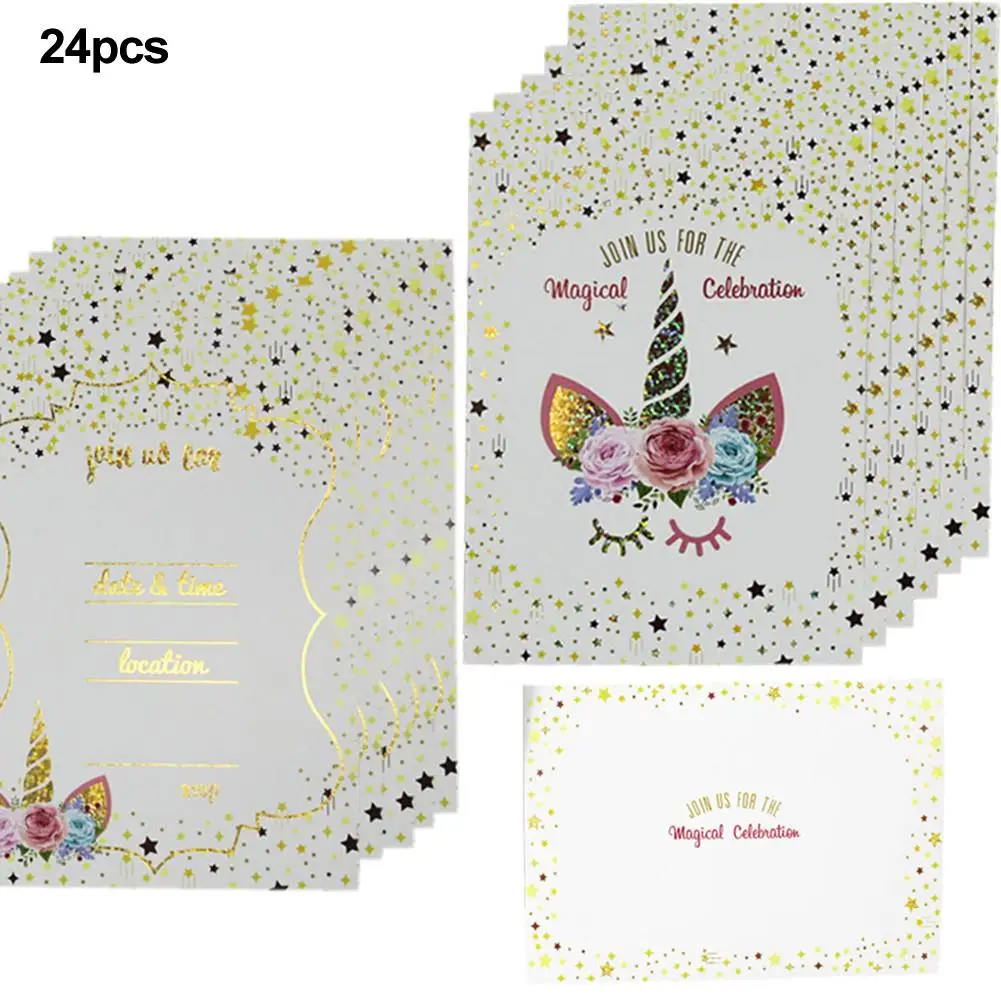  24PCS Invitation Card Rainbow Star Envelope Set for Birthday Party Durable and Easy to Write Wonder - 33041646961