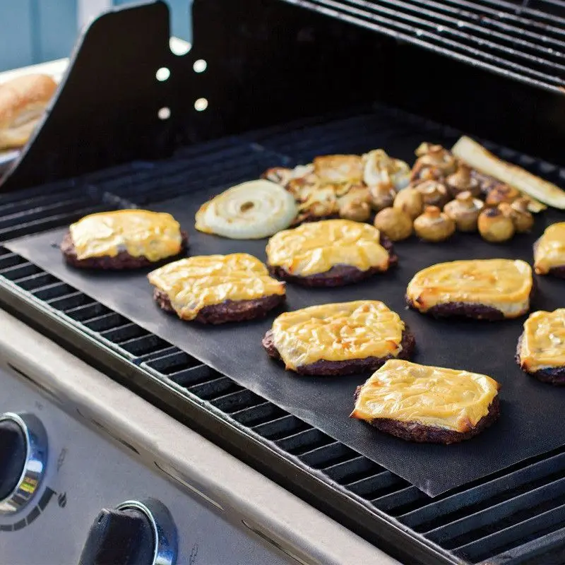 

APRICOT Reusable BBQ Grill Mat Pad Sheet Hot Plate Portable Easy Clean Nonstick Bakeware Cooking Tool BBQ Accessories