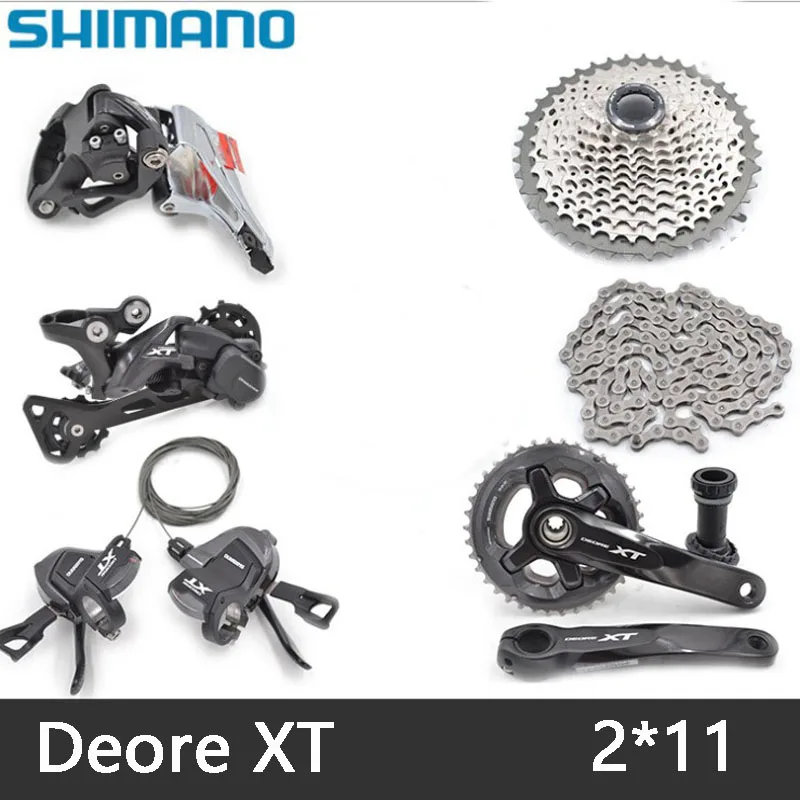 SHIMANO XT M8000, комплект для переключения передач на горный велосипед, звездочка коленчатого вала, 2X11, 22 скорости, запчасти для велосипеда, переключатель, комплект - Цвет: No brake