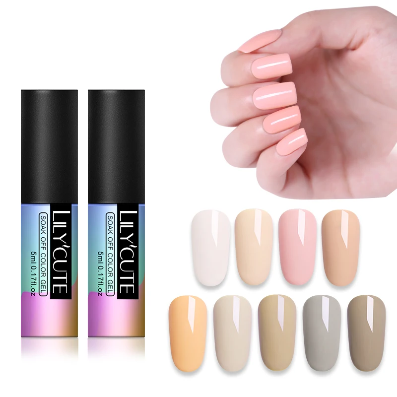 LILYCUTE Glitter Gel Nail Polish 5ML Soak Off UV Gel Nail Art Varnish Semi Permanent Gel 3