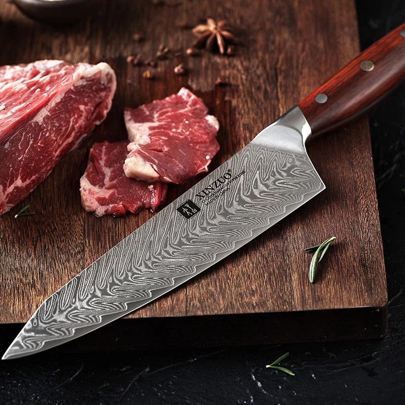 XINZUO 8," дюймовый нож шеф-повара кухонные ножи бренд японский высокоуглеродистой нержавеющей стали нарезки говядины для мяса и овощей инструменты для приготовления пищи