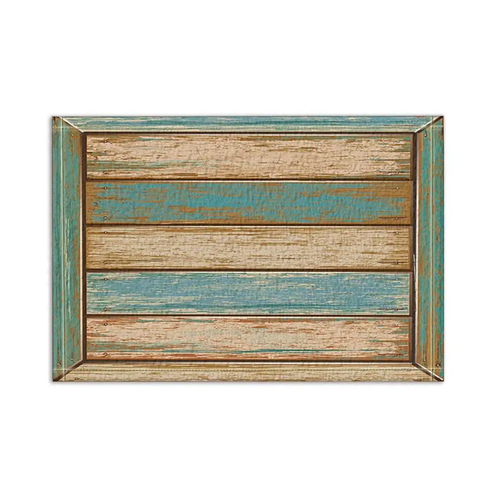InterestPrint Antique Old Planks American Style Western Rustic Wooden Fabric Bath Rugs Non-Slip Door Mat,Bath Mat Bathroom Rugs