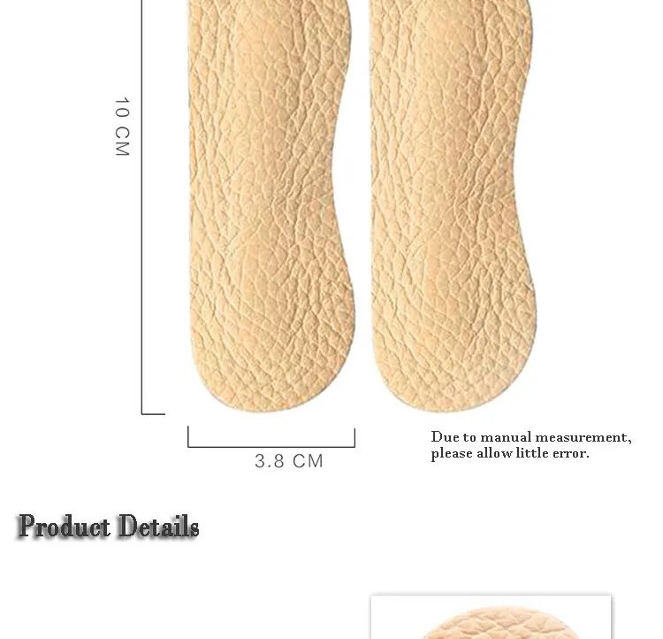 Wholesale 2pairlot PU Leather Insoles Shoe Inserts Heel Liner Cushion Protector Foot Care Shoe Pads Grips (2)