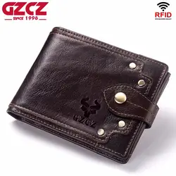GZCZ новый 100% кошелек из натуральной кожи мужской кошелек для монет Portomonee зажим для денег на молнии Карманный держатель для карт с застежкой