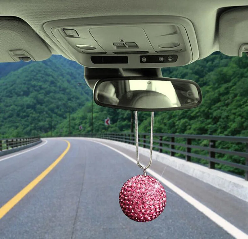 Ablaze Crystal Ball Car Rear View Mirror Hanger Hanging Pendant