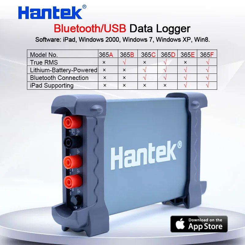 Hantek 365A/B/C/D/E/F Bluetooth USB Регистратор данных истинное RMS Напряжение Ток Сопротивление Емкость диод регистратор Поддержка ipad