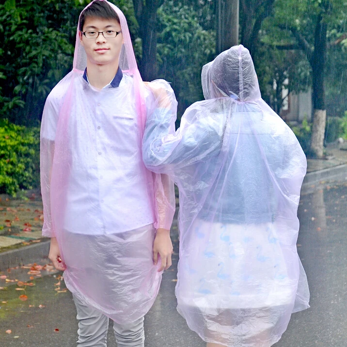 

12PCS/SET Fashional Adult One-Time transparent raincoat Emergency Waterproof Disposable Raincoat Poncho Camping Easy to carry
