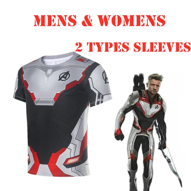 Unisex Mens Womens 3D The Avengers 4 Endgame Superhero Short Long Sleeves T-shirt Sports Wear Costume Cosplay Prop