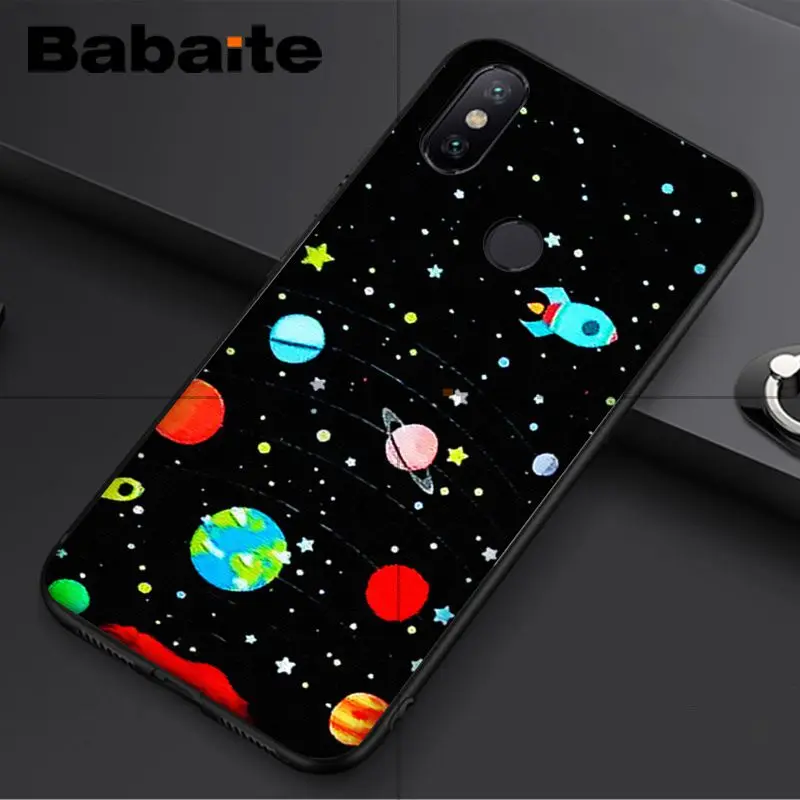 Black With White Moon Stars Space Astronaut