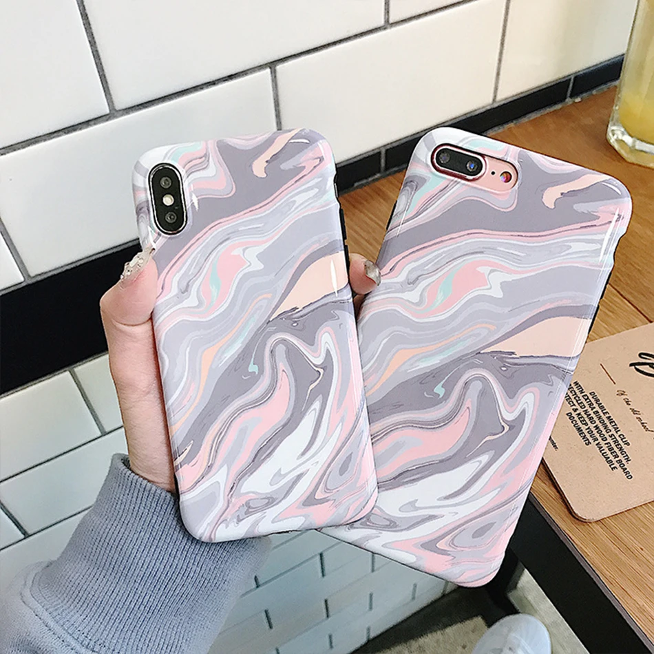 

New Luxury Marbled Case For iPhone X XR 7 8Plus Anti-Fall TPU Case For iPhone 6 6SP XS MAX All-Inclusive Protection Soft Cases