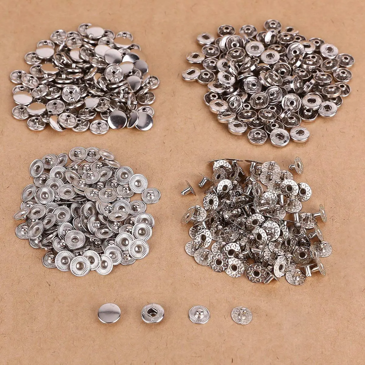 

Wholesale 100 x silver plated button for DIY leather products -10mm for leather goods, clothes, bags, shoes etc decorate snaps