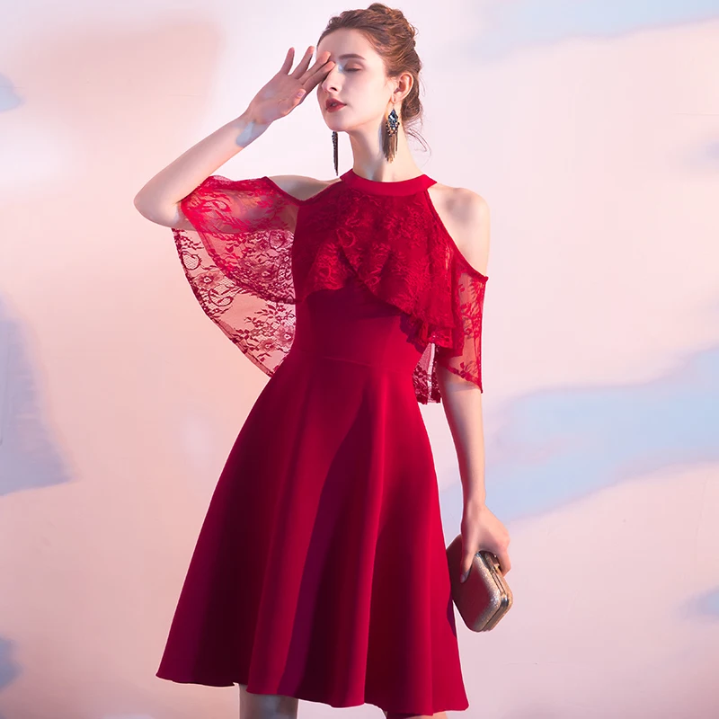 Винтажное короткое платье для выпускного вечера es vestido de festa сексуальный о-вырез красное платье для выпускного вечера длиной до колена вечерние праздничные платья для женщин
