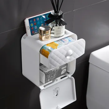 

Tissue Box Napkin Case Cover Holder Container Waterproof Wall-mounted for Bathroom -Drop