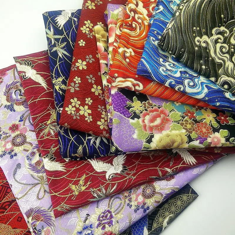 Бронзированный хлопок Японский ветер ретро напечатанный DIY ткань позолоченная ткань тканевый принт квалифицированный для Подушка для сумки и ткани 50*150 см
