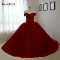 Пуффи prinicess Вино Красные Свадебные платья 2019 новый дизайн