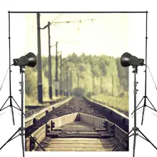 Industry Rails Train Photography Background Railway Train Stones Trees Backdrop Studio Props Wall 150x220cm