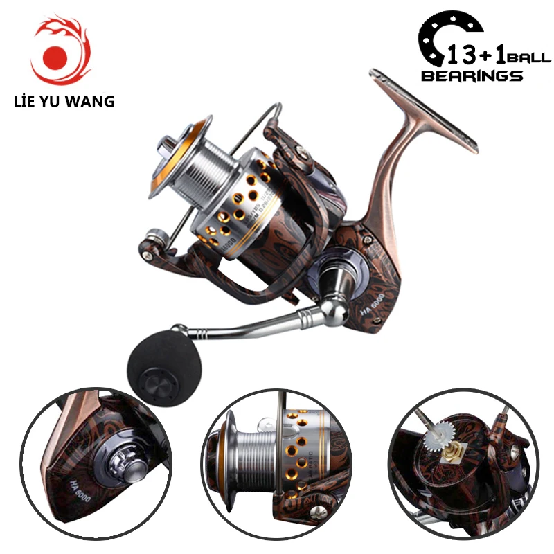 

13+1BB Bearing Balls Spinning reel 5.2:1 Gear Ratio Left/Right Hand Fishing Reel Metal Spool Spinning Fishing Wheel Drop Ship