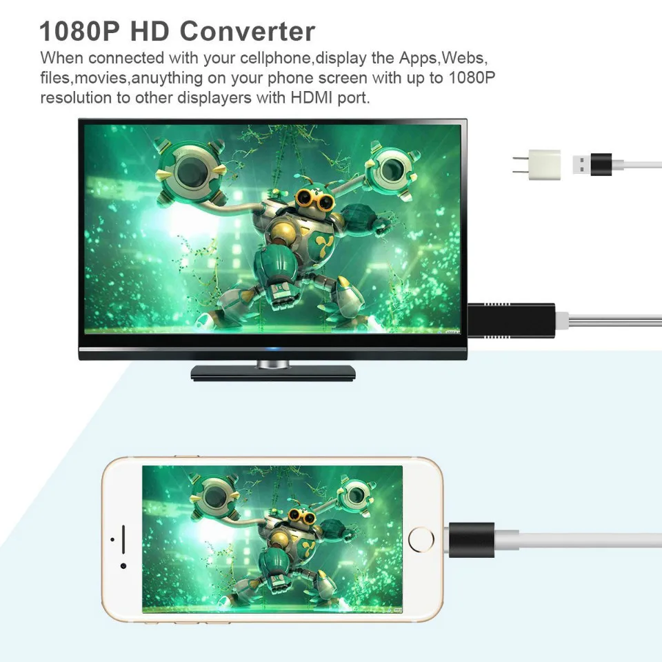 2в1 HDMI адаптер для iPhone 7 8 X XS XR iPad 1080 P tv конвертер и usb-кабель для зарядки 2A для Lightning-HDMI Plug and Play