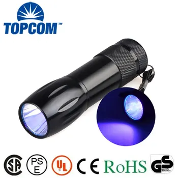 

TopCom 3W LED UV Flashlight 395nM 380nM 365nM UV Torch Mini Waterproof UV Light For Money Pet urine Detector