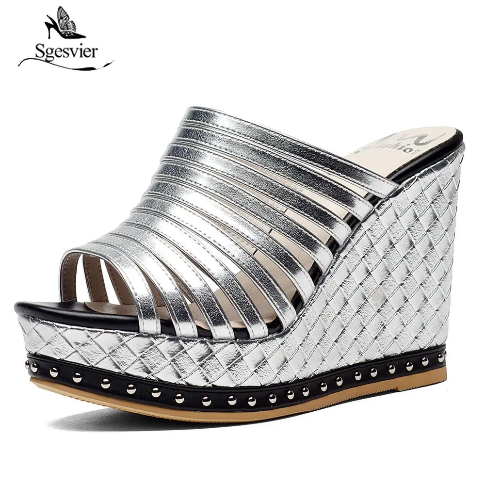 silber Heels Sommer Schuhe Keile Colorful Weise Schweinsleder Sgesvier Art Plattform Innen Frau Sandalen Top Qualität Ox435 Spuer Und THqpccYd4