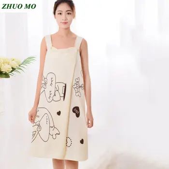 

Women Bath Towel Microfiber Soft Bathrobe travel Beach Dress Cartoon Quick Dry Magic Bathing Shower Spa Bathrobes Bath Towel