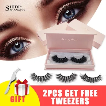 SHIDISHANGPIN 1 Pair mink eyelashes natural long 3d mink lashes 1 box false eyelashes volume eyelash extension cilios maquillaje