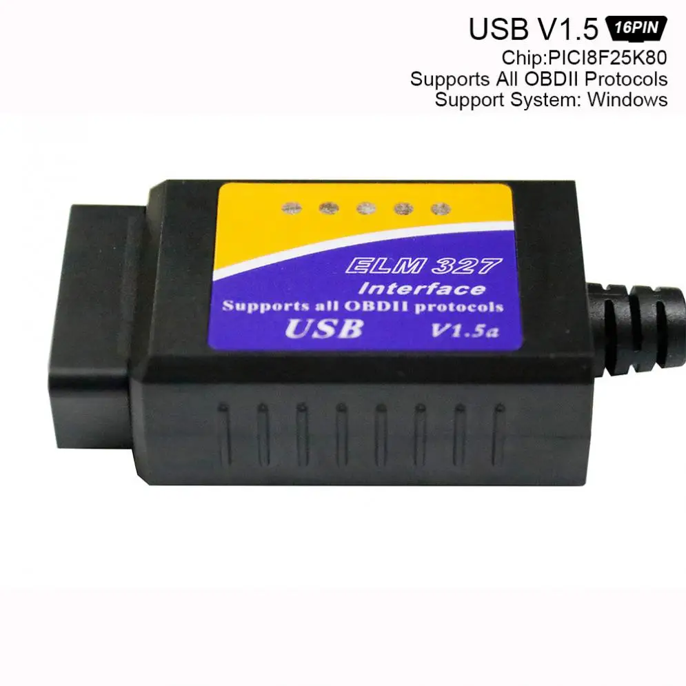 Универсальный ELM327 V1.5 автомобилей USB сканер 9 В-16 В Беспроводной Авто Интерфейс Читатели код инструмент диагностики OBDII протоколы
