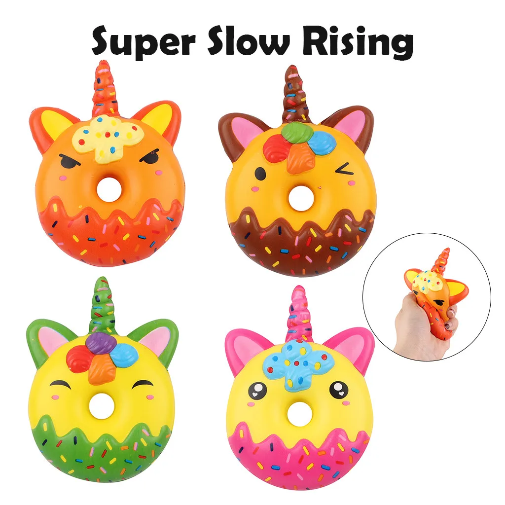 

12CM Squishy Donut Unicorn Mobile Phone Straps Jumbo Squishy Slow Rising Pink Unicorn Doughnut Squeeze Fun Toy for Stop stress