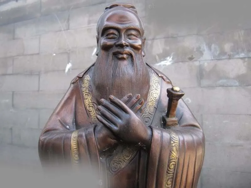 

16 INCH Chinese famous classic Confucius Kong Zi Bronze Copper Art Sculpture