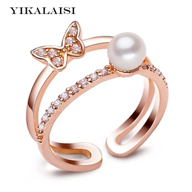 yikalaisi 2017 pearl ring jewelry butterfly open ring freshwater pearl wedding rings 925 sterling silver jewelry - Pearl Wedding Ring yikalaisi 2017 pearl ring jewelry butterfly open ring freshwater pearl wedding rings 925 sterling silver jewelry - Pearl Wedding Ring