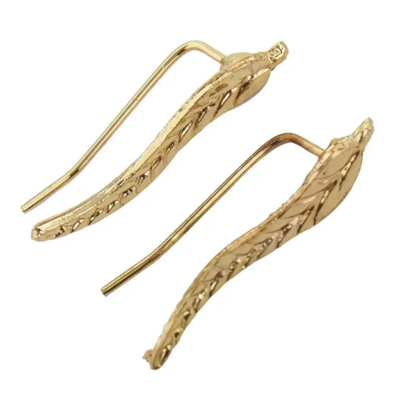 

1Pair Women Fashion Metal leaf leaf earrings ear clip