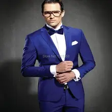 Синий бархат смокинг жениха костюмы мужские 3 предмета в Комплекте Костюмы мужские свадебные костюмы смокинг жениха с Брюки для девочек(куртка+ Брюки для девочек+ галстук-бабочка