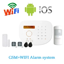 S2G Wireless GSM Alarm system with WIFI Function SIM SMS support APP Control LCD display and Touch panel RFID Card