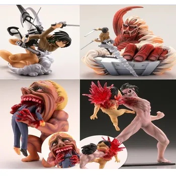 

Attack on Titan Eren Jaeger Mikasa Ackerman Armored Titan 4Pcs/set Capsule Toy Action Figure Collection Model Giocattolo G2182