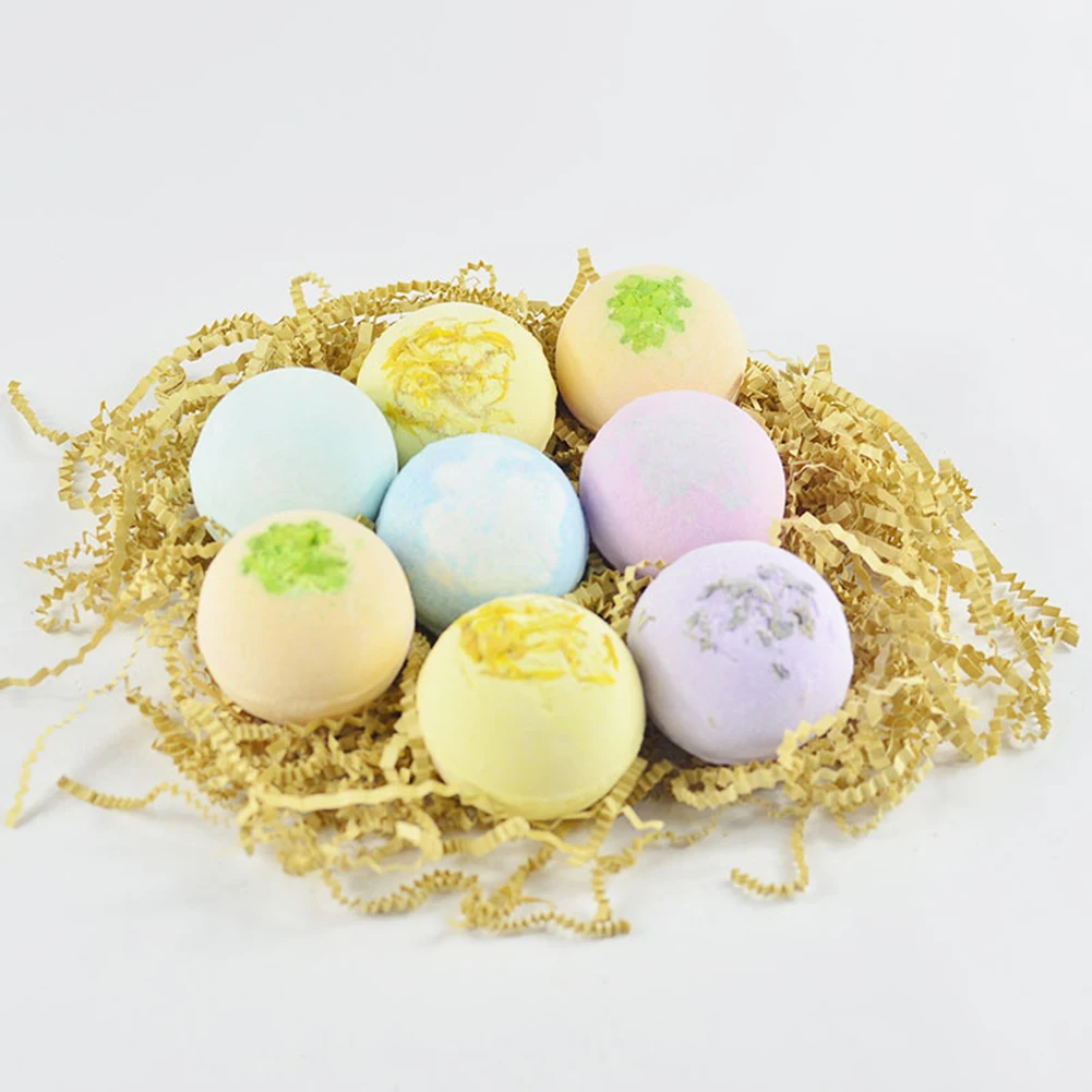 8pcs Essential Oil Bath Soap Ball Skin Body Exfoliating Handmade Natural Bath Bomb Organic Moisturizing Bubble Bath Salting Ball