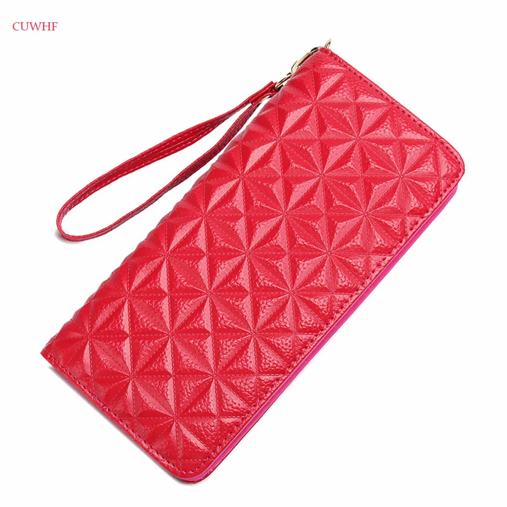 

New Embossed geometric pattern Womens Purses And Handbags Bags Long Women Leather Wallet Female Clutch Purses Card Holder