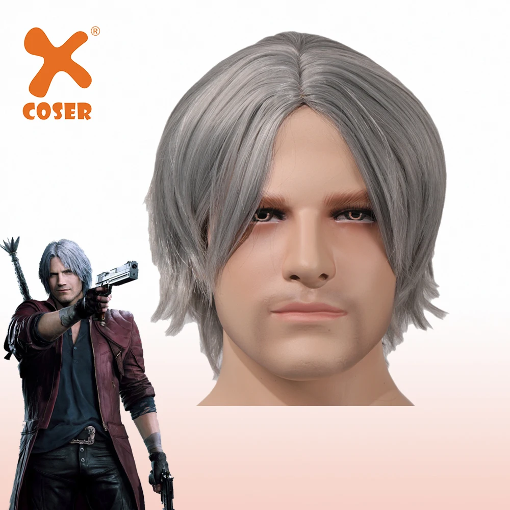 

XCOSER Game V Dante Wig High temperature Fiber Wig Halloween Party Cosplay Costume Prop Headewar Prop For Men Cosplay Dress