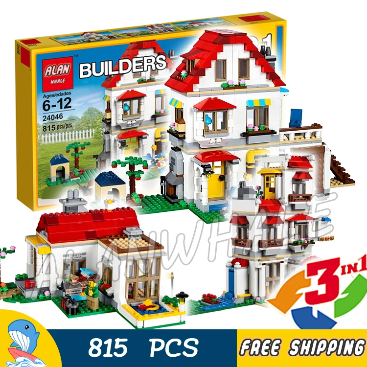 

815pcs 3in1 Creator Modular Family Villa 24046 DIY Model Building Blocks Toys Bricks Compatible with Lego