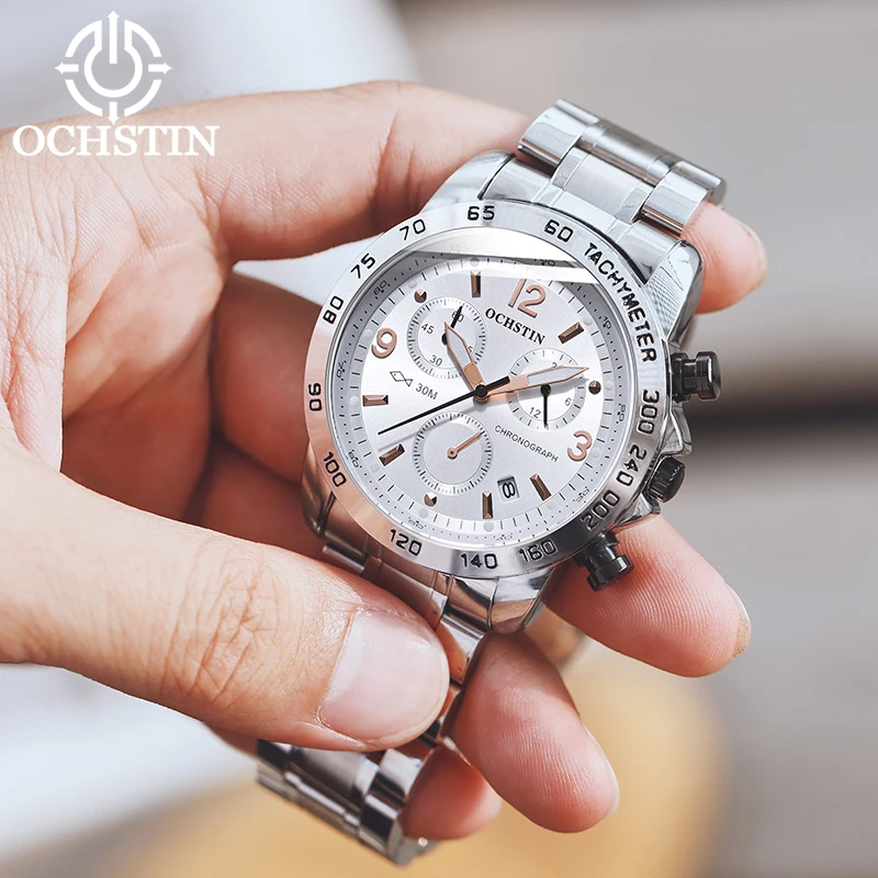 Лидирующий бренд спортивные наручные часы OCHSTIN мужские военные водонепроницаемые часы модные часы из нержавеющей стали мужские наручные часы