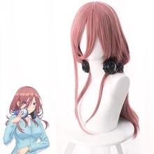 Gotoubun no Hanayome Miku Nakano Косплей парики волосы длинные Perucas Miku Nakano парик Хэллоуин карнавальные розовые парики