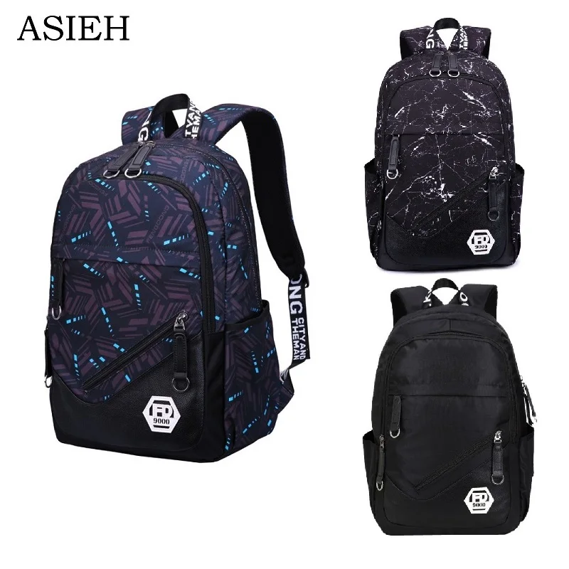 

College fashion school bag Laptop backpack Student Three Set Package school backpacks high quality cloth Schoolbag for boys