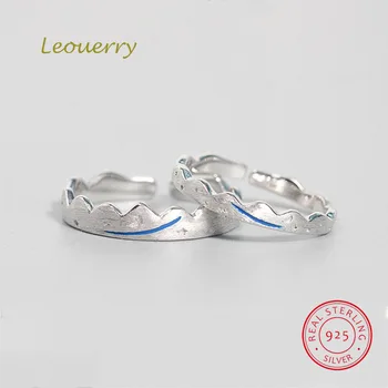 

Leouerry * Time Trip* 925 Sterling Silver Rings Matte Wavy Shape Ring Men Femal Lovers Fine Jewelry Gift