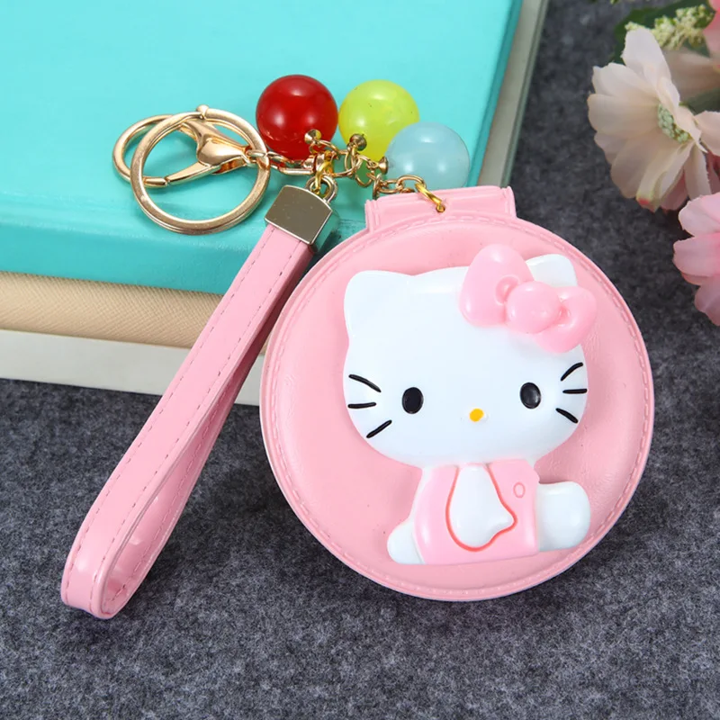 Мультфильм hello kitty косметическое зеркало брелок KT Cat Key Holder женский автомобильный кошелек Шарм Подвеска подарочные брелки Llavero Porte Clef - Цвет: A5