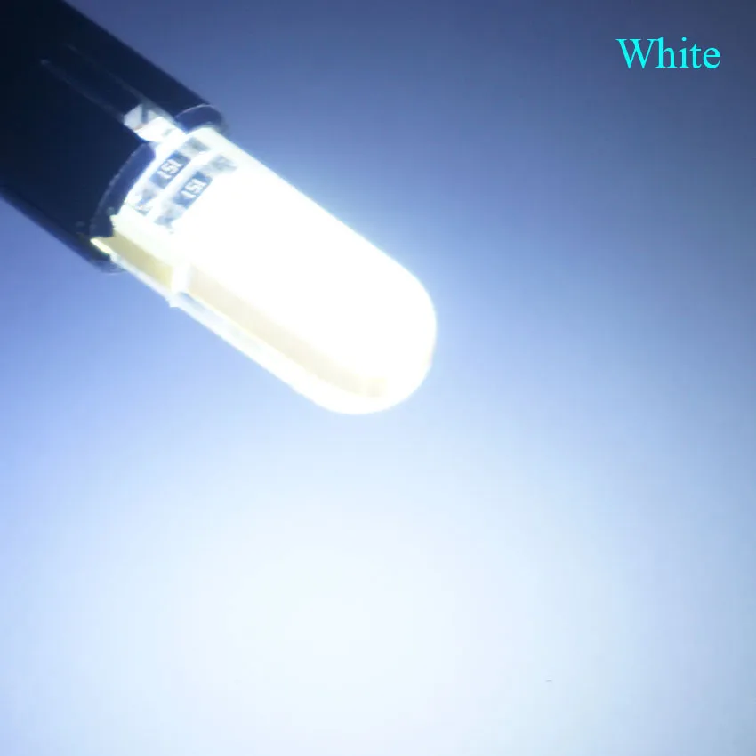 2 шт T10 W5W 194 147 501 COB 12 Светодиодный силиконовый водонепроницаемый клиновидный светодиодный габаритный автомобильный фонарь для чтения, купольная лампа, автомобильная парковочная лампа, DC 12V - Испускаемый цвет: Белый