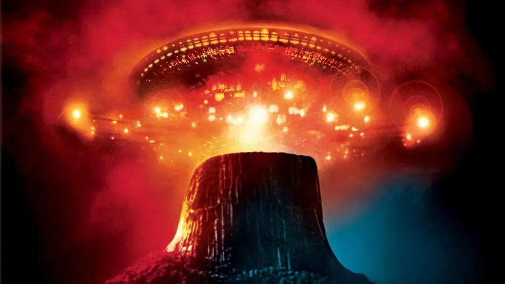 Плакат близкий встречи третьего вида научная фантастика драма триллер