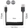 Cable USB en espiral para teléfono android y iphone, TYPE-C de datos y cargador, Micro USB ► Foto 1/4