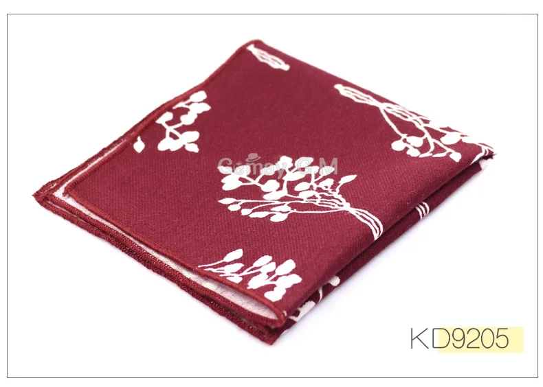 Fashion Suits Flower Printing Pocket Square 25cm*25cm Men's Cotton Handkerchiefs Chest Towel Ladies Hanky Hankies for Men - Цвет: KD9205