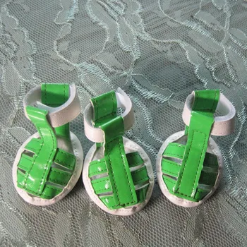 

4 Pcs/Set Fresh Style Puppy Summer Cat Dog Shoes Pets Pet Sandals PU Leather Dogs Supplies Hogard MY1118