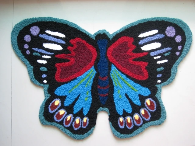 Милый коврик бабочки моющийся коврик для ванной комнаты ручной работы разноцветные коврики для животных для детей нескользящий коврик напольный коврик для двери маленький